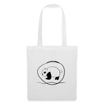 Panda Tier Symbol Kreis Linie - Stoffbeutel - Weiß - Vorne