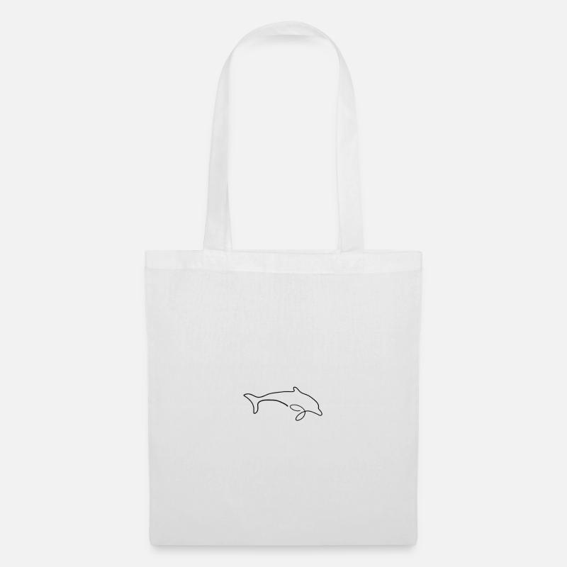 Dolphin One Line - Tote Bag - white