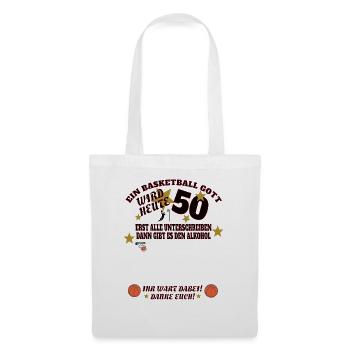 Basketball 50 Jahre Gästebuch Design - Stoffbeutel - Weiß - Vorne
