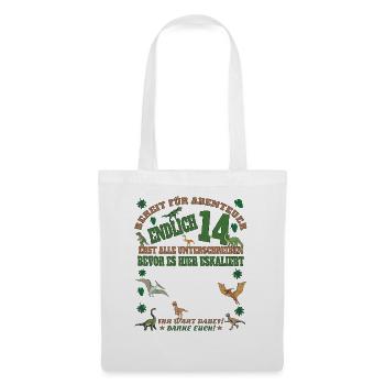 Livre d’or fille et garçon 14e anniversaire - Sac en tissu - blanc - Devant