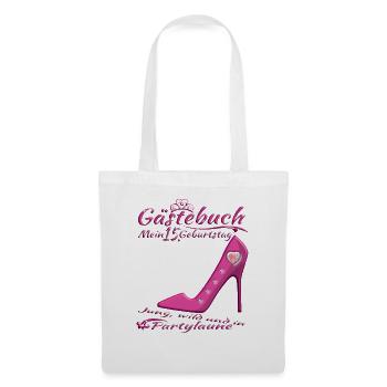 Livre d’or 15e anniversaire fille et garçon - Sac en tissu - blanc - Devant