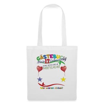 17th Birthday Girl & Boy Guestbook - Tote Bag - white - Front