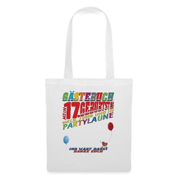 17th Birthday Girl & Boy Guestbook - Tote Bag - white - Front