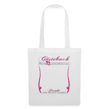 17th Birthday Girl & Boy Guestbook - Tote Bag - white - Front