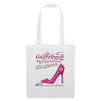 Livre d’or 19e anniversaire homme et femme - Sac en tissu - blanc - Devant