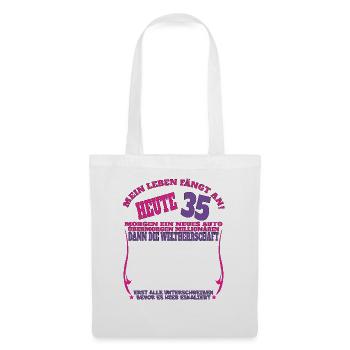 35th Birthday Man and Woman Guestbook - Tote Bag - white - Front