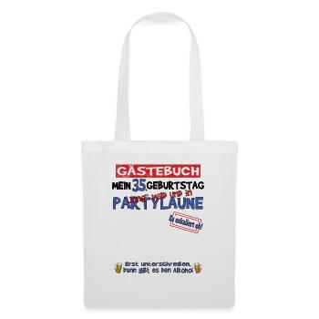 35th Birthday Man and Woman Guestbook - Tote Bag - white - Front