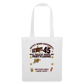 45th Birthday Man and Woman Guestbook - Tote Bag - white - Front