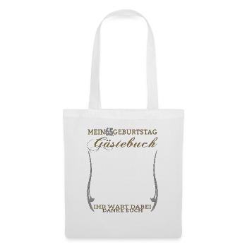 65th Birthday Man and Woman Guestbook - Tote Bag - white - Front