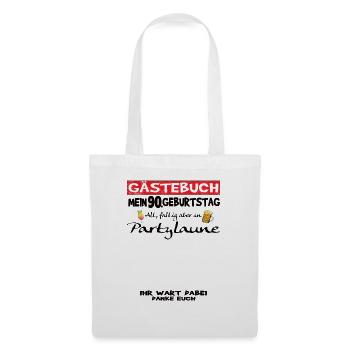 Livre d’or homme et femme 90e anniversaire - Sac en tissu - blanc - Devant