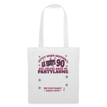 Livre d’or homme et femme 90e anniversaire - Sac en tissu - blanc - Devant