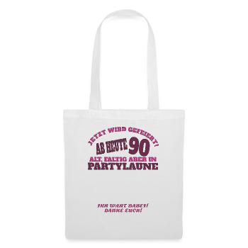 Livre d’or homme et femme 90e anniversaire - Sac en tissu - blanc - Devant