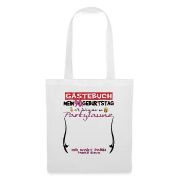 Livre d’or homme et femme 90e anniversaire - Sac en tissu - blanc - Devant