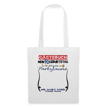 Livre d’or homme et femme 90e anniversaire - Sac en tissu - blanc - Devant