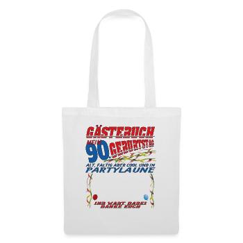 Livre d’or homme et femme 90e anniversaire - Sac en tissu - blanc - Devant