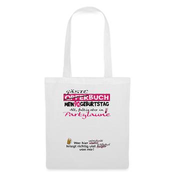 Livre d’or homme et femme 90e anniversaire - Sac en tissu - blanc - Devant