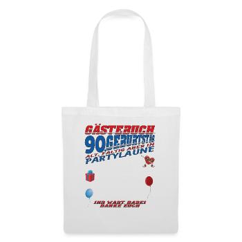 Livre d’or homme et femme 90e anniversaire - Sac en tissu - blanc - Devant