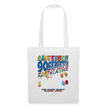 Livre d’or homme et femme 90e anniversaire - Sac en tissu - blanc - Devant