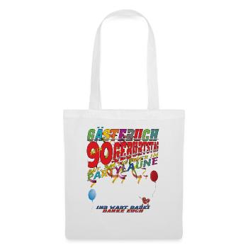 90th Birthday Man and Woman Guestbook - Tote Bag - white - Front