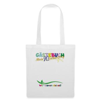 Livre d’or homme et femme 90e anniversaire - Sac en tissu - blanc - Devant