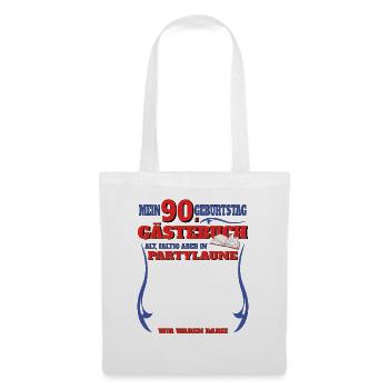 Livre d’or homme et femme 90e anniversaire - Sac en tissu - blanc - Devant