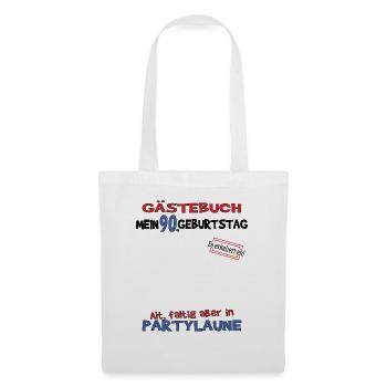 Livre d’or homme et femme 90e anniversaire - Sac en tissu - blanc - Devant