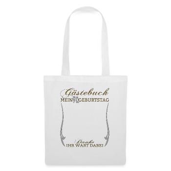 Livre d’or homme et femme 90e anniversaire - Sac en tissu - blanc - Devant