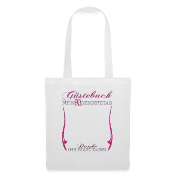 Livre d’or homme et femme 90e anniversaire - Sac en tissu - blanc - Devant
