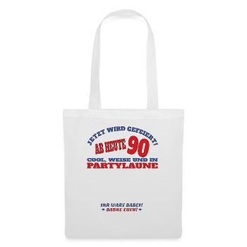 Livre d’or homme et femme 90e anniversaire - Sac en tissu - blanc - Devant
