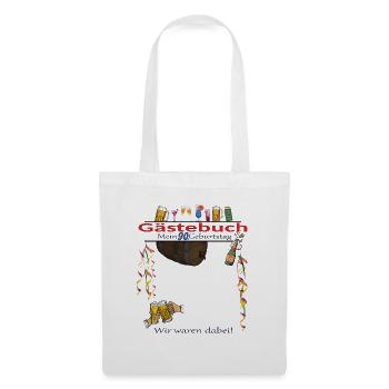 Livre d’or homme et femme 90e anniversaire - Sac en tissu - blanc - Devant