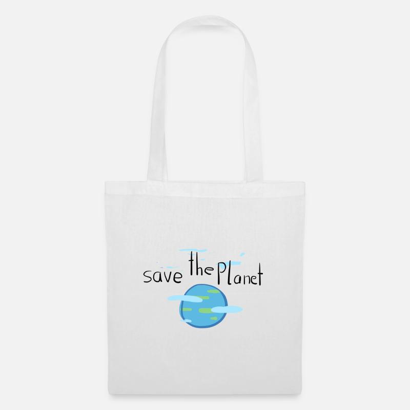 Rette den Planeten Erde Klimaschutz - Stoffbeutel - Weiß