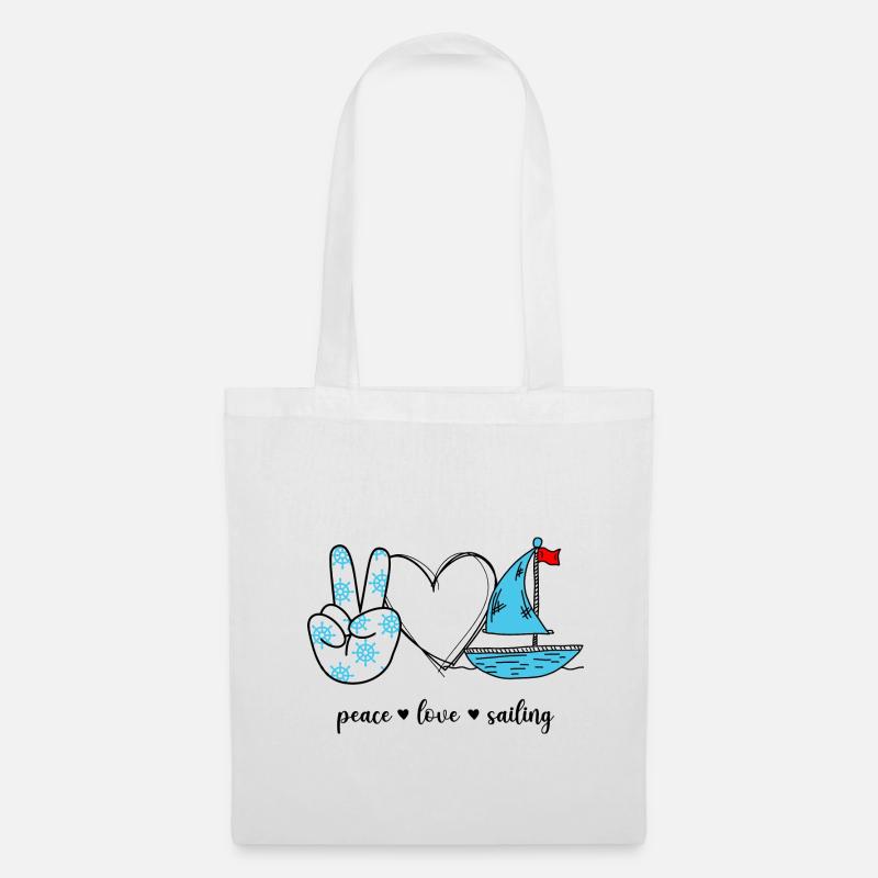 Peace Love Sailing - Stoffbeutel - Weiß