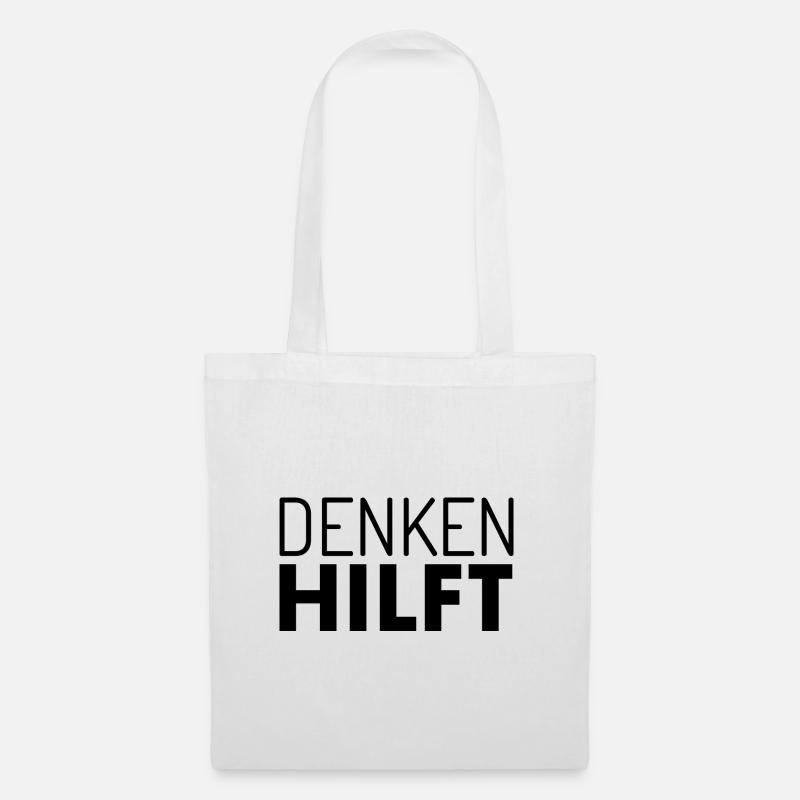 Denken hilft - Stoffbeutel - Weiß