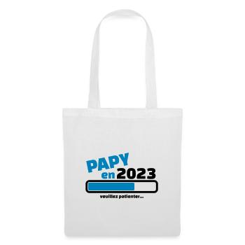 papy en 2023 veuillez patienter - Sac en tissu - blanc - Devant