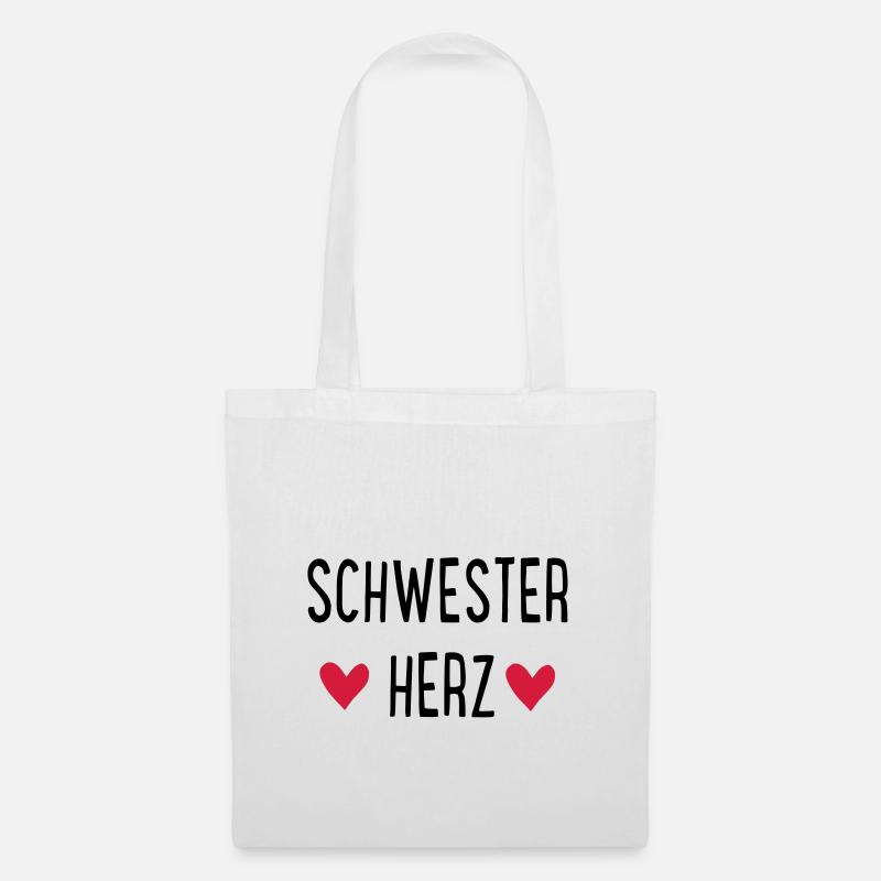 SCHWESTERHERZ - Stoffbeutel - Weiß