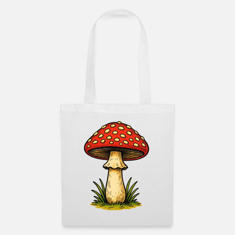 Red Toadstool Retro - Tote Bag - white