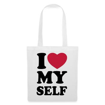 I love my self - J'aime mon auto - Sac en tissu - blanc - Devant