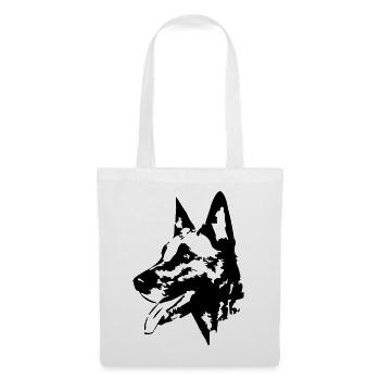 Tête malinoise - Sac en tissu - blanc - Devant