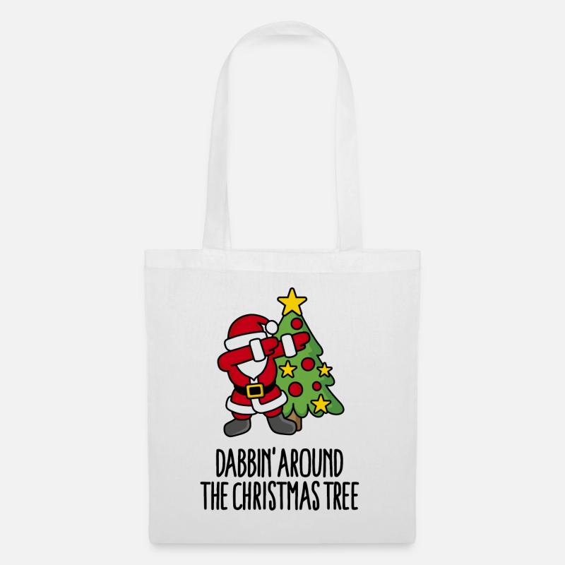 Dabbin' around the Christmas tree - Text - Sac en tissu - blanc