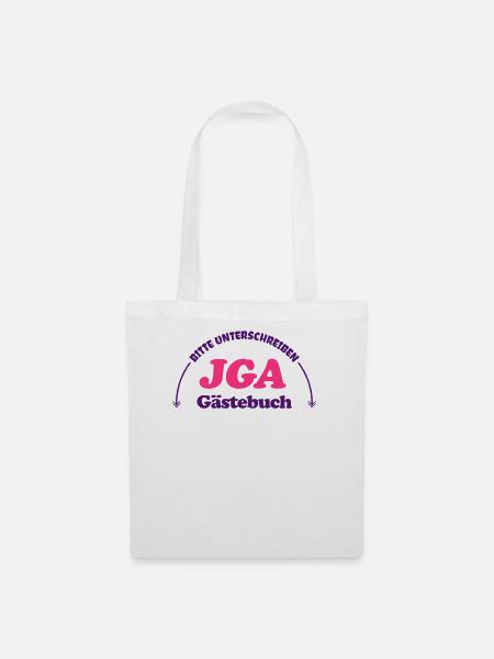 JGA Gästebuch Junggesellenabschied Gästeliste Gast - Stoffbeutel - Weiß