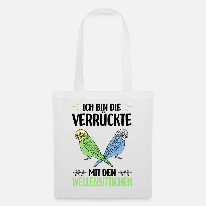 Wellensittich Vogel - Stoffbeutel - Weiß