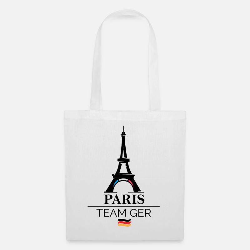 paris team germany Sport Athlet Spiele Eiffelturm - Stoffbeutel - Weiß