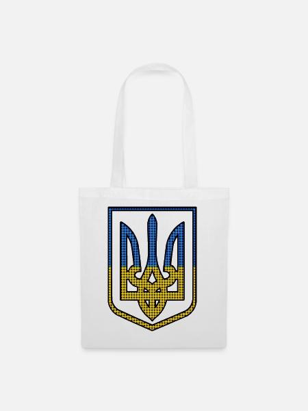 Tryzub Diamanten, Ukraine blau gelb - Stoffbeutel - Weiß