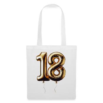 18 Years Gold Balloon Foil Balloon Gift - Tote Bag - white - Front