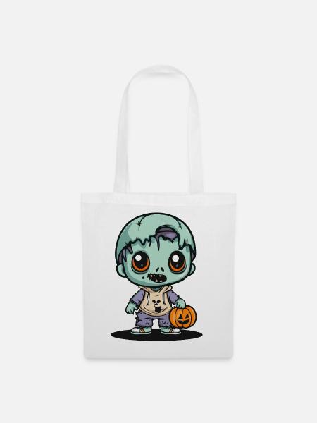 Zombie Halloween Gruselig Comic - Stoffbeutel - Weiß