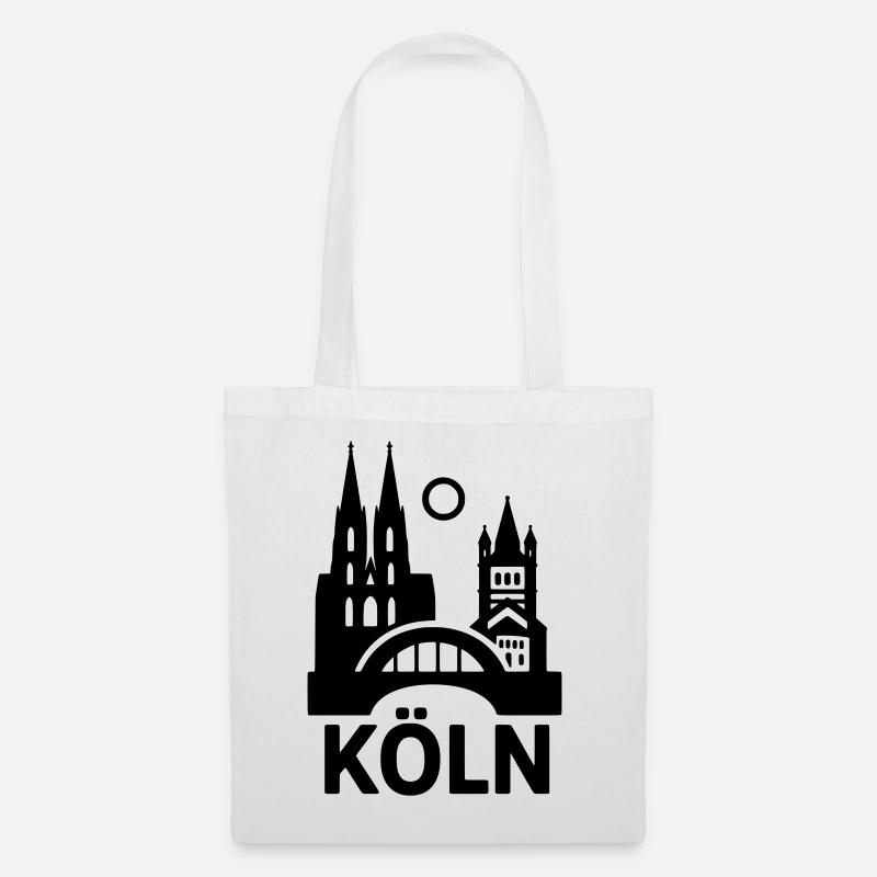 Köln Silhouette - Stoffbeutel - Weiß
