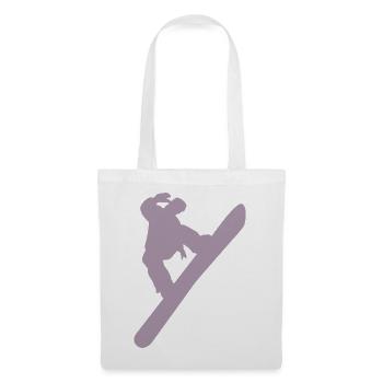 Silhouette de snowboarder Sport d’hiver Neige - Sac en tissu - blanc - Devant