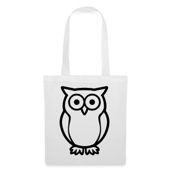 chouette - Sac en tissu - blanc - Devant