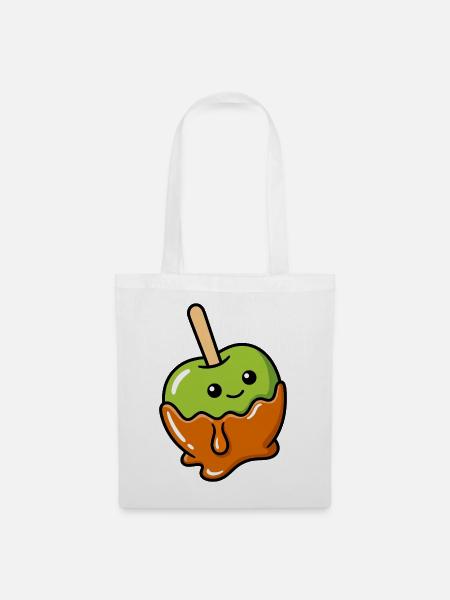 Kawaii Grüner Apfelkaramell Tropf - Stoffbeutel - Weiß