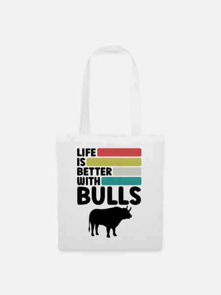Stier Spruch Retro Style - Stoffbeutel - Weiß